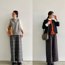 画像をギャラリービューアに読み込む, mao made ツィードライクチェックパンツ 『甘やかしてくれるパンツ』041301/shfy
