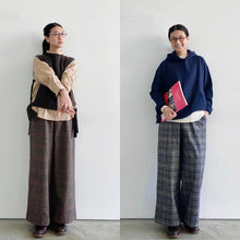 画像をギャラリービューアに読み込む, mao made ツィードライクチェックパンツ 『甘やかしてくれるパンツ』041301/shfy
