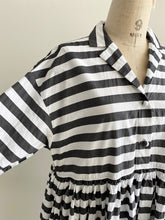 画像をギャラリービューアに読み込む, Gauze# スイッチングギャザーボーダーシャツワンピース G566/shfy