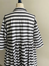 画像をギャラリービューアに読み込む, Gauze# スイッチングギャザーボーダーシャツワンピース G566/shfy