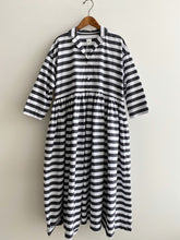 画像をギャラリービューアに読み込む, Gauze# スイッチングギャザーボーダーシャツワンピース G566/shfy