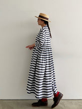 画像をギャラリービューアに読み込む, Gauze# スイッチングギャザーボーダーシャツワンピース G566/shfy