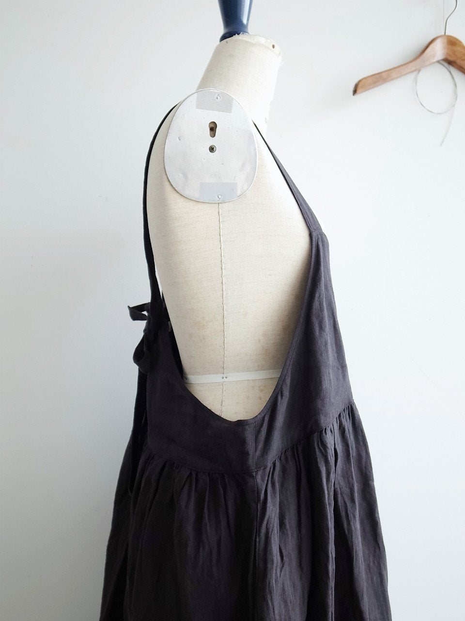 Market Jumper in Black Linen with newest Big Pockets, Lagenlook, Pinafore, Apron