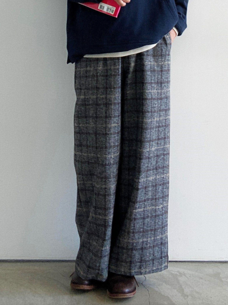 mao made Tweed tartan check pants