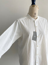 Load images into the gallery viewer,ashuhari band collar A-line shirt AS-065/shfy
