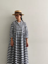 Load images into the gallery viewer,Gauze # Switching Gather Border Shirt Dress G566/shfy
